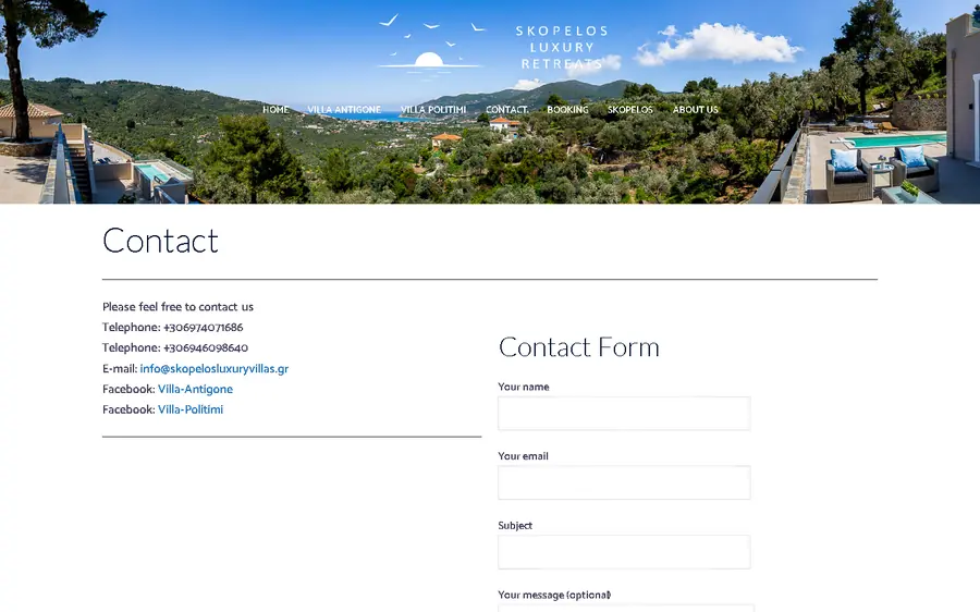 Contact page
